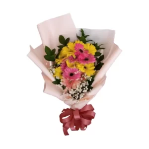 pink-yellow gerbera bouquet