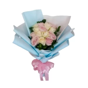 pink & white roses bouquet