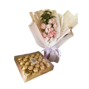 Roses and chocolate gift combo