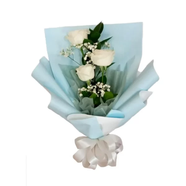 white roses bouquet