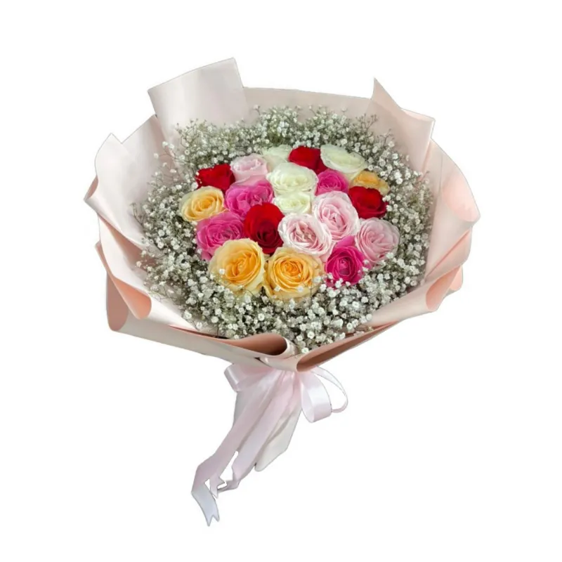 mix color roses bouquet