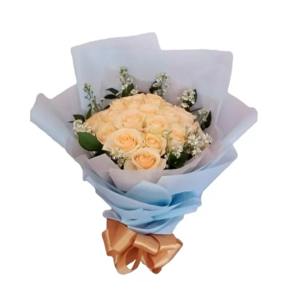 peach roses bouquet