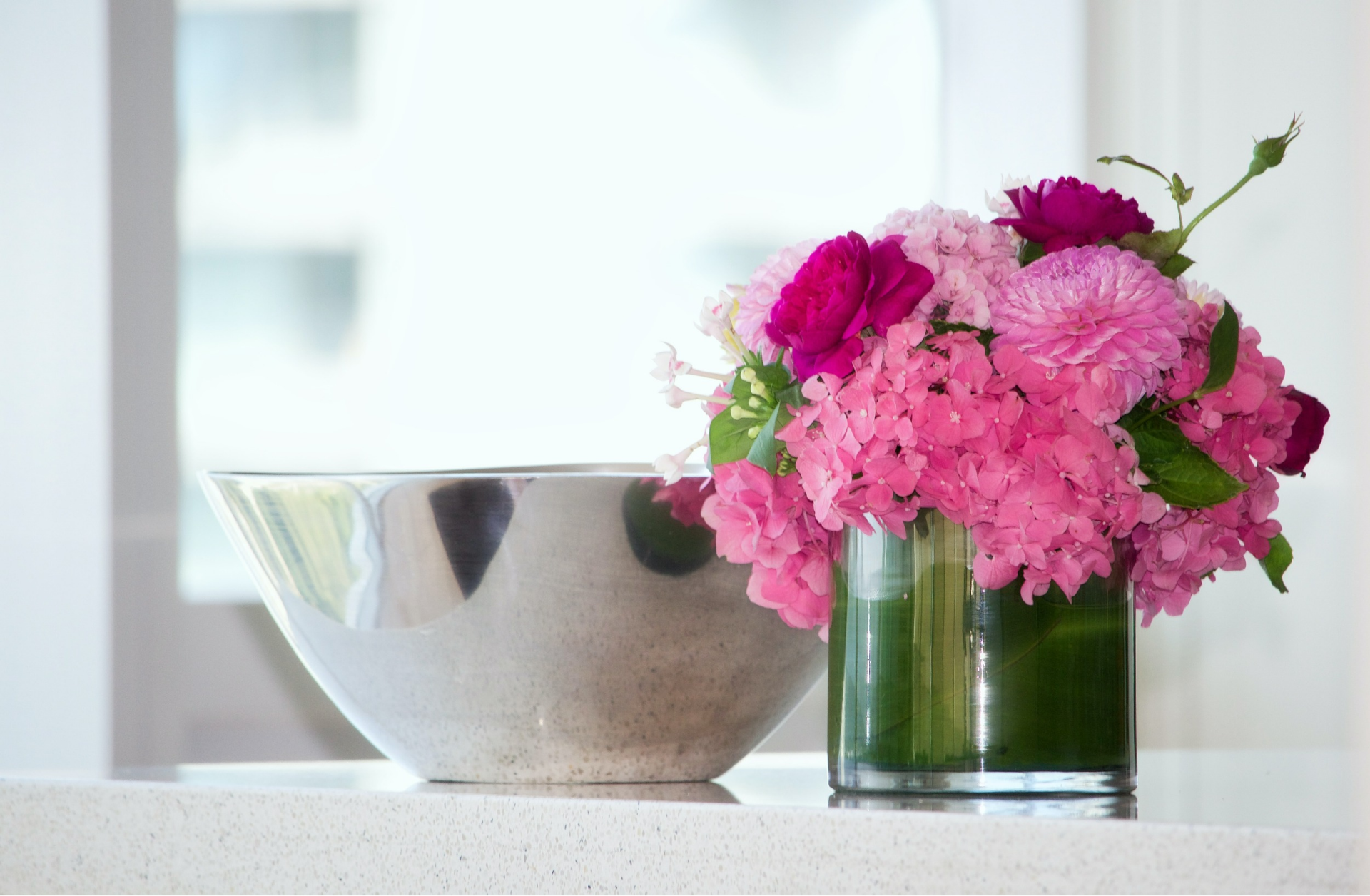 mother's day flower arrangement in vase 