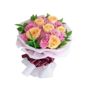 mixed flowers bouquet blissful charm