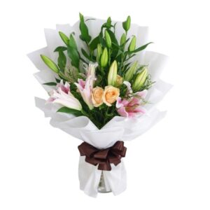 mixed flowers bouquet blissful elegance