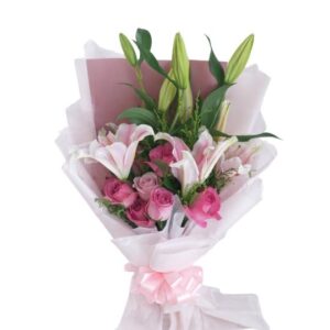 mixed flowers bouquet radiant blossom