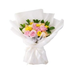 mixed flowers bouquet radiant delight