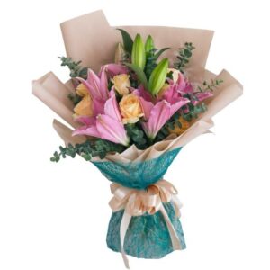 mixed flowers bouquet radiant elegance