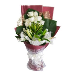 mixed flowers bouquet radiant serenity