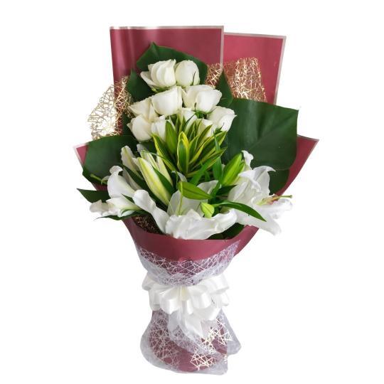 mixed flowers bouquet radiant serenity
